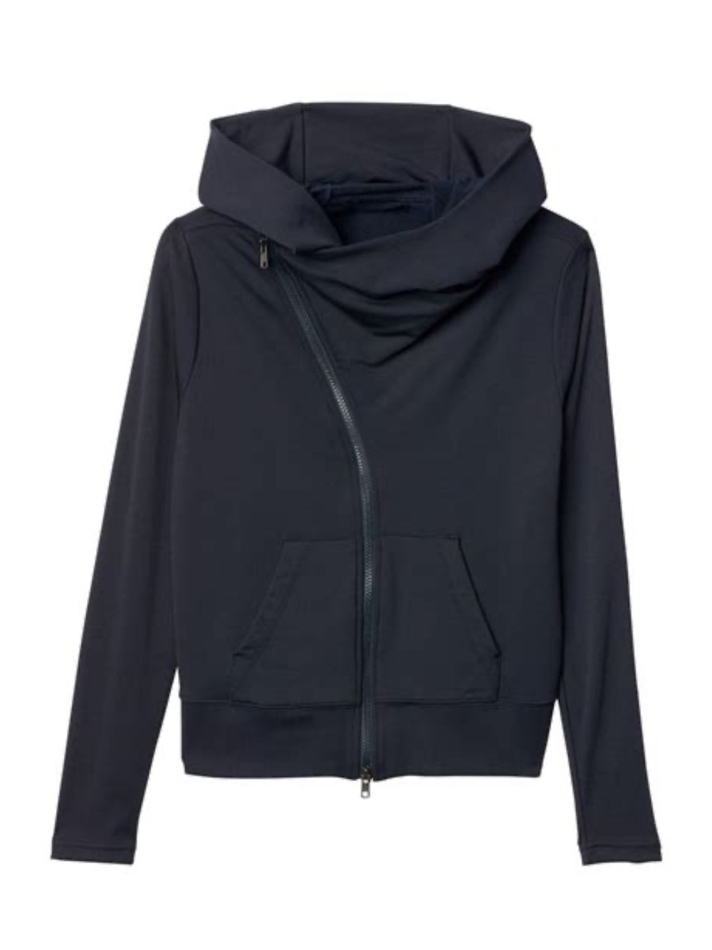 Athleta Black Asymmetrical Zip Hoodie